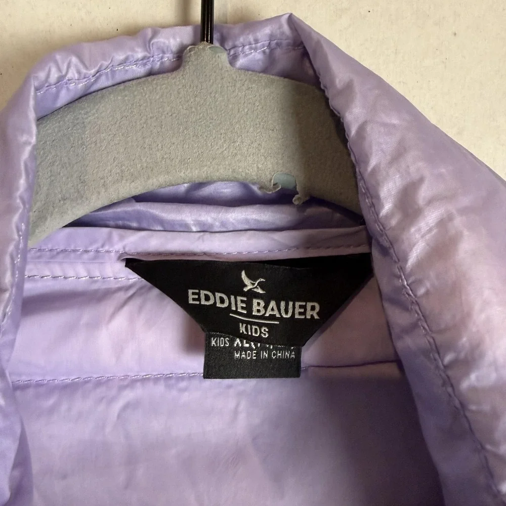 Eddie Bauer Jacket Kids 14-16 Purple Ombre Down Puffer‎ Full Zip Winter Warm